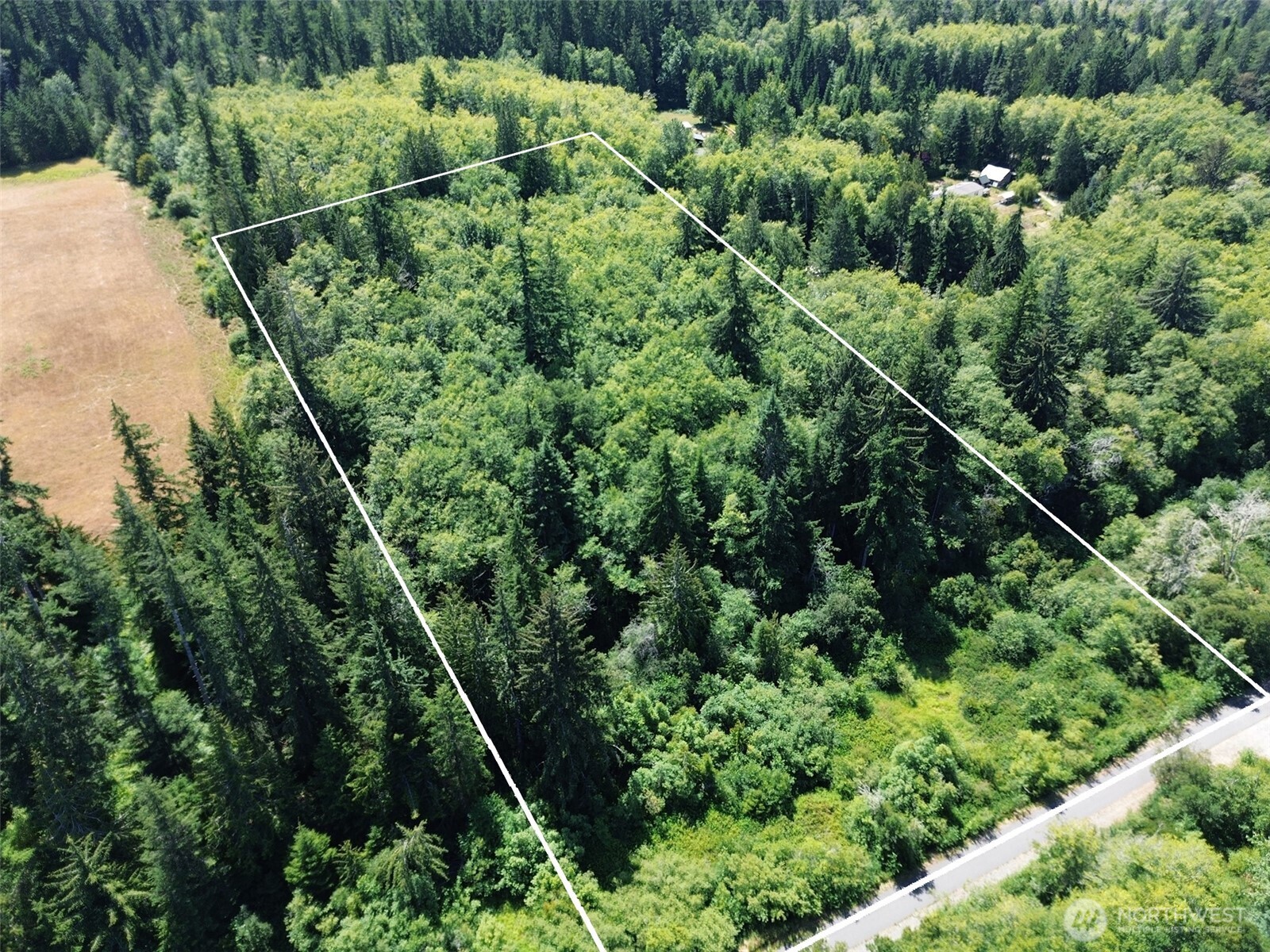 0 Thompson Road Port Angeles, WA 98363 - Photo 3 of 15 an aerial view of residential house with outdoor space and trees all around