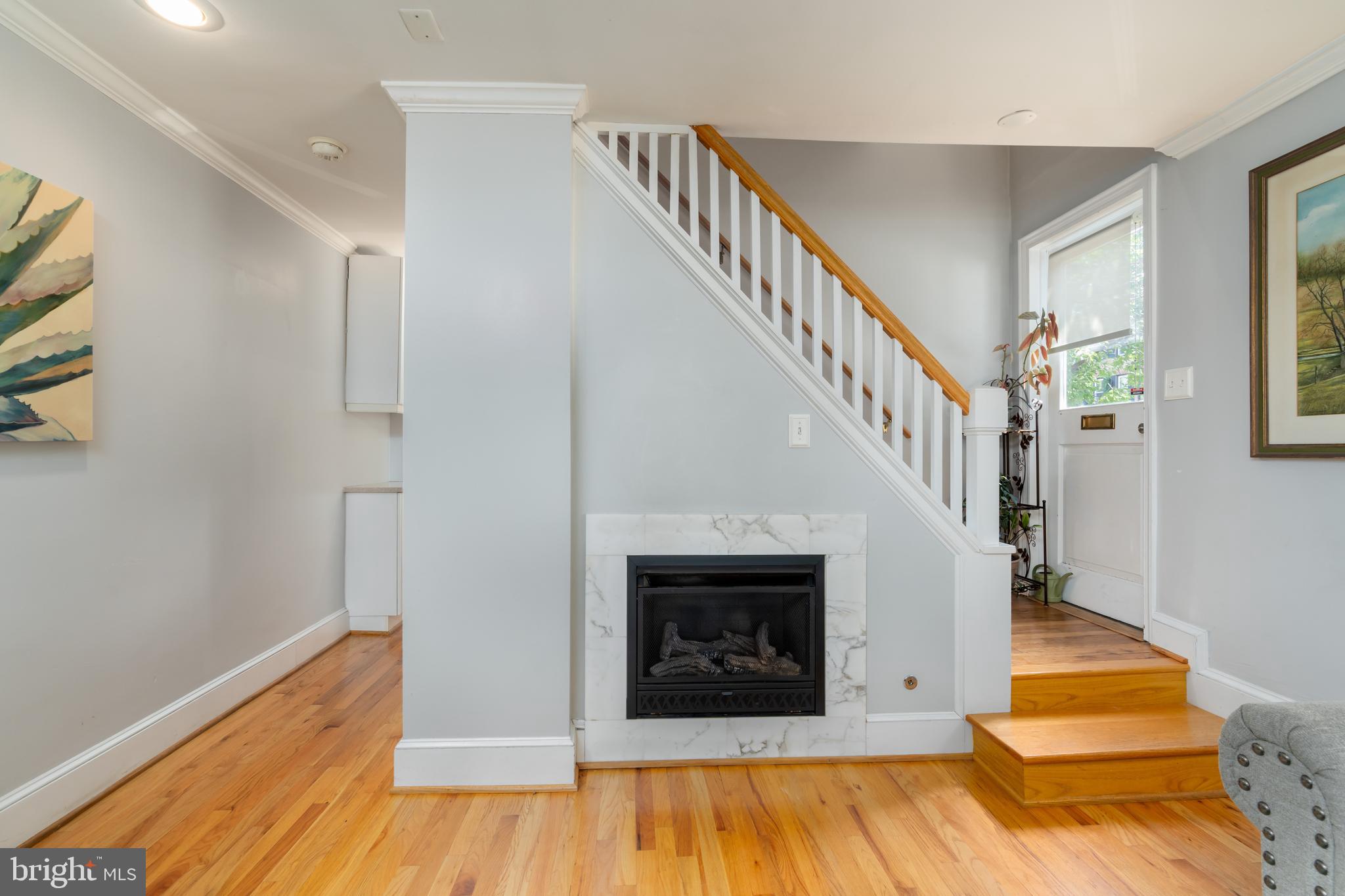 901 Princess Street Alexandria, VA 22314 - Photo 5 of 21 Wide-Staircase with Gas Insert Fireplace.