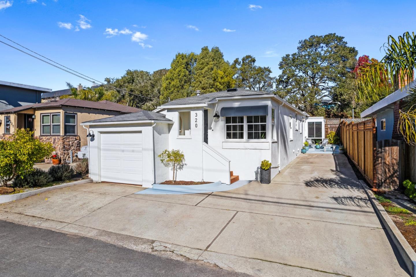 a view of a house with a patio