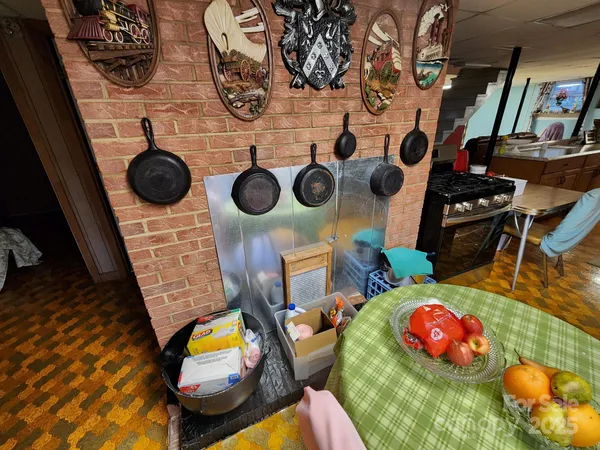 a bathroom with a sink and mirror