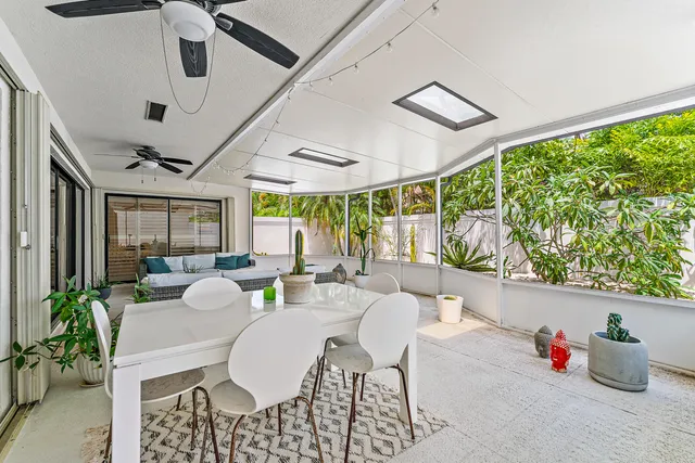 a view of outdoor space with seating area