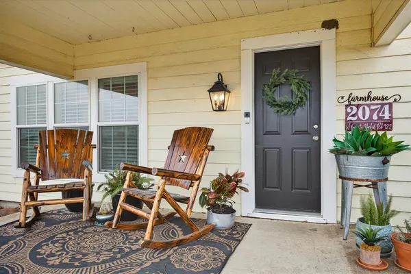 a view of an outdoor space with seating area
