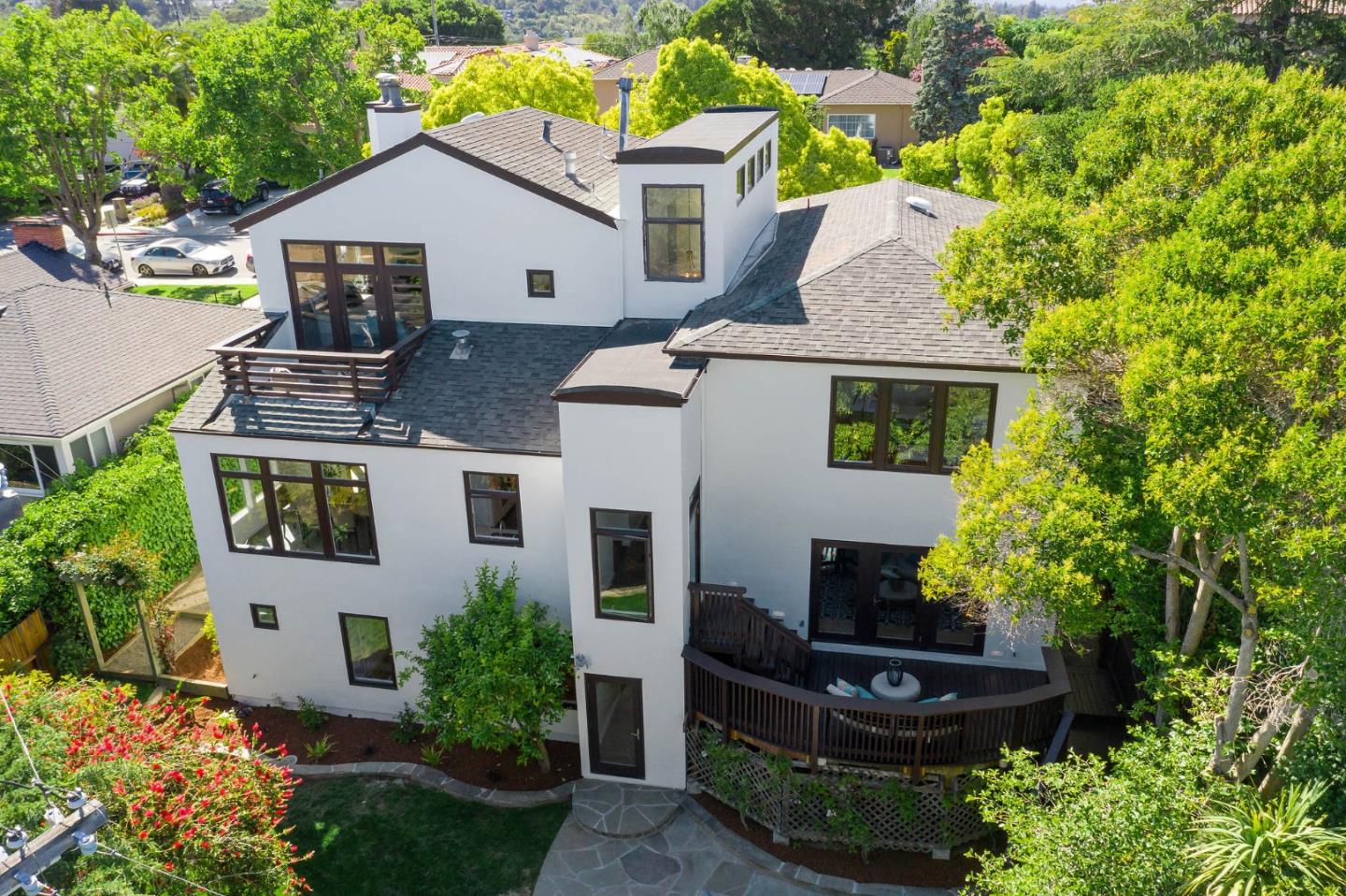 541 Nevada Avenue San Mateo, CA 94402 - Photo 14 of 100 a aerial view of a house with a yard and potted plants