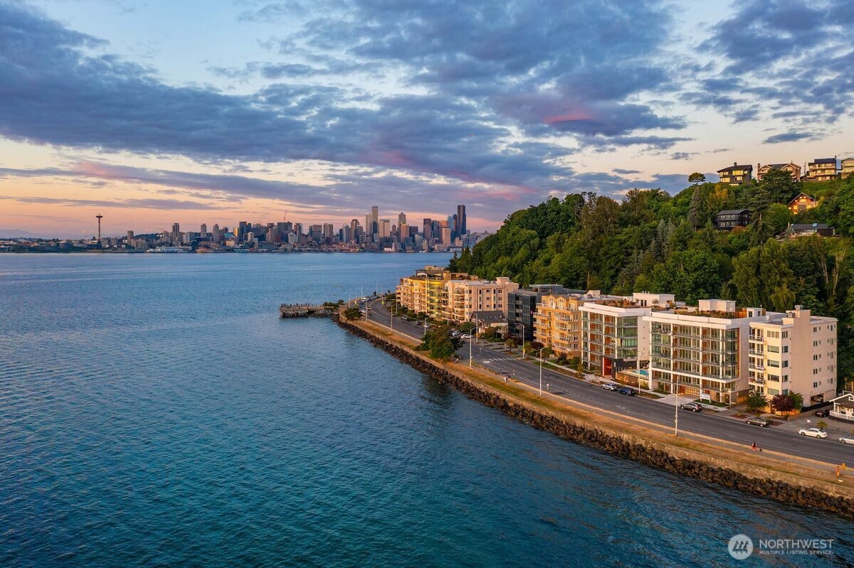 1250 Alki Avenue Southwest, Unit 3C Seattle, WA 98116 - Photo 31 of 31 a view of a city skyline from a terrace