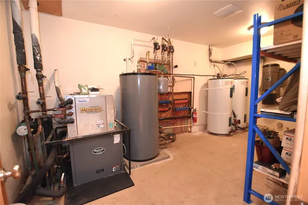 a view of a storage room with washer and dryer