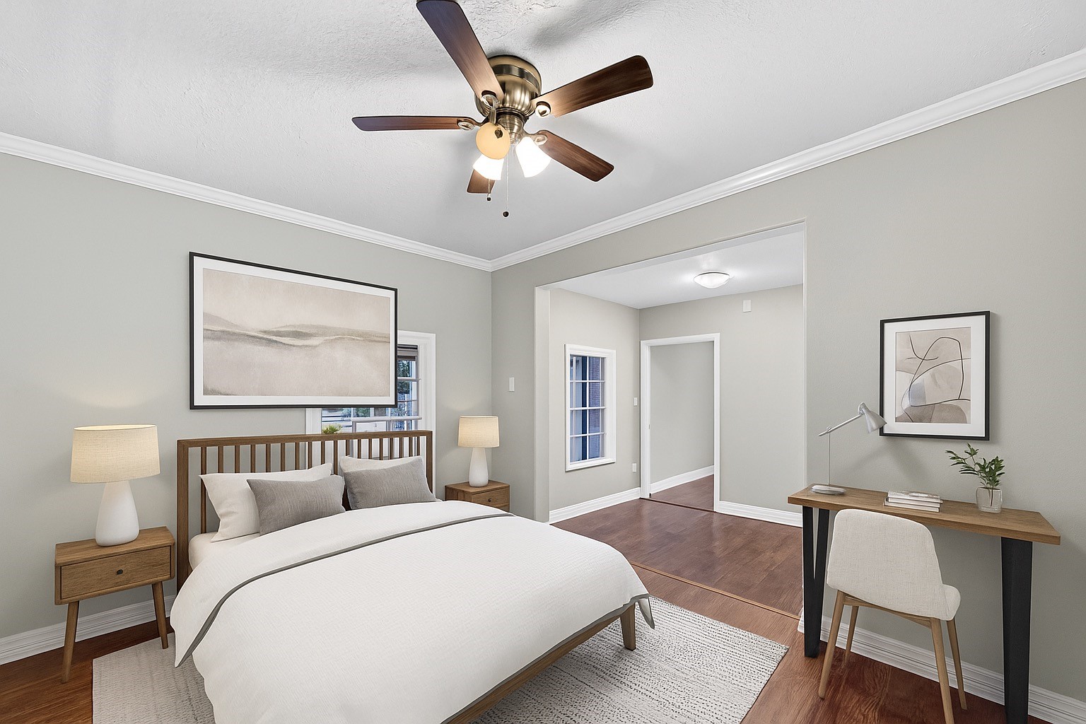 4034 Caplin Street Houston, TX 77026 - Photo 21 of 37 a bedroom with a bed and a table