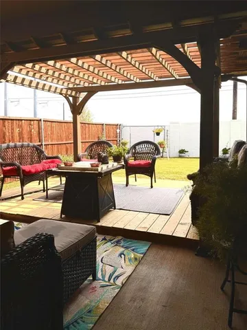 a view of outdoor space with seating