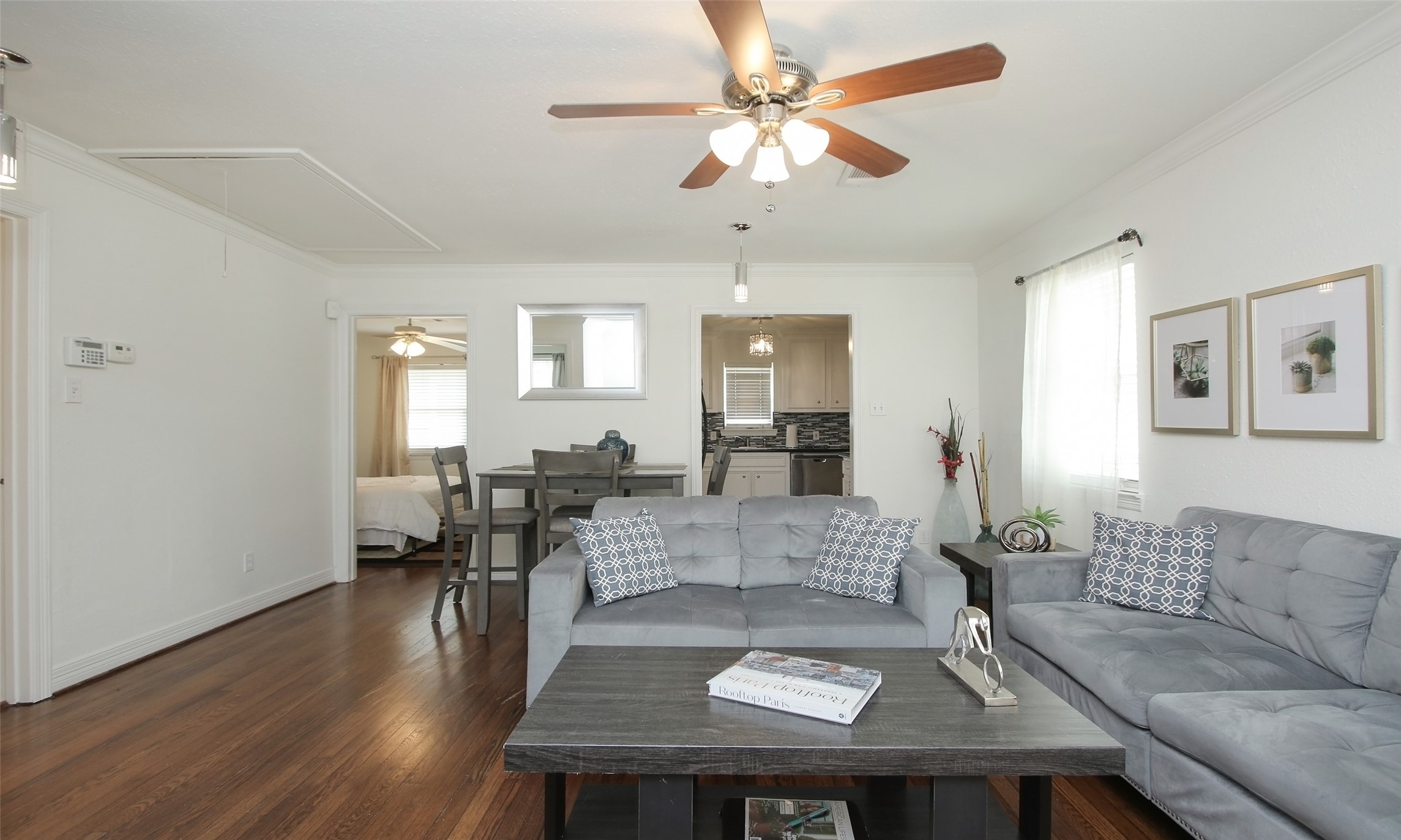 4331 Marina Street, Unit B Houston, TX 77007 - Photo 9 of 37 a living room with furniture and a wooden floor