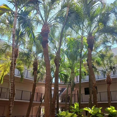 a view of a balcony with wooden floor