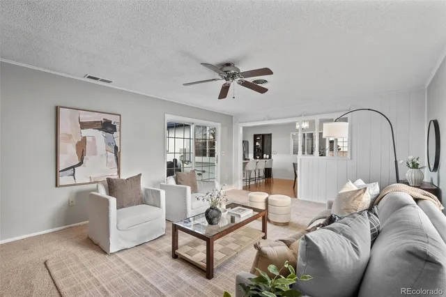 a living room with furniture