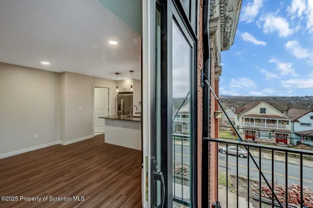 a view of a city from a balcony
