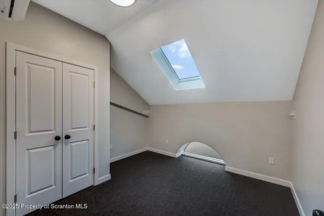 an empty room with a workbench