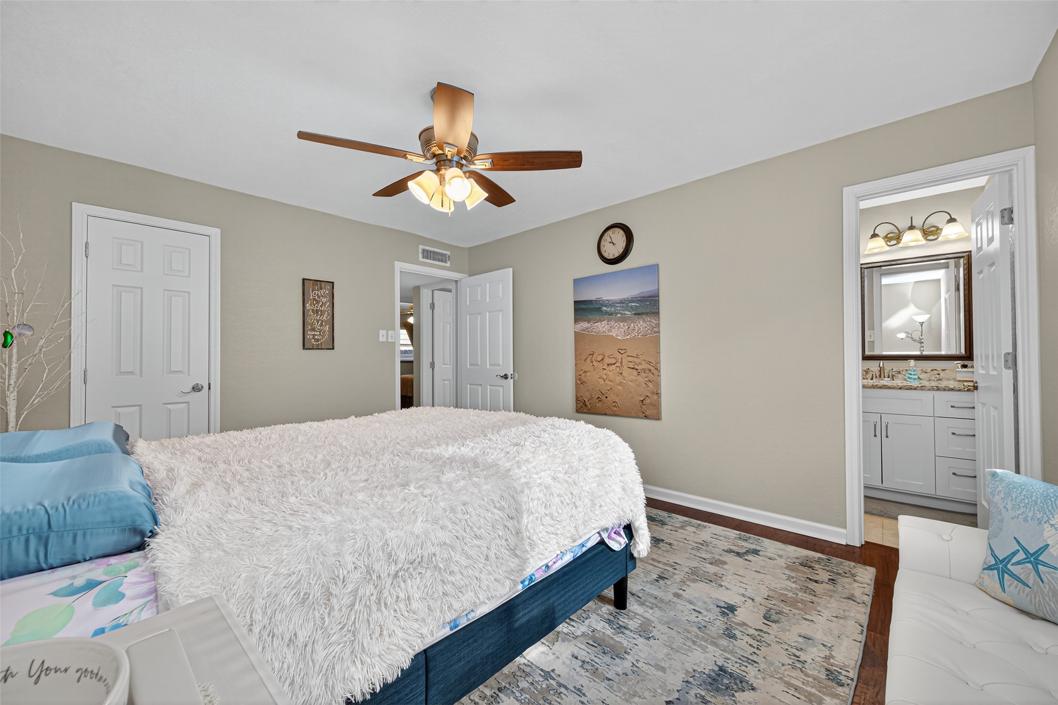 22815 Thadd's Trail Spring, TX 77373 - Photo 33 of 48 a bedroom with a bed and wooden floor
