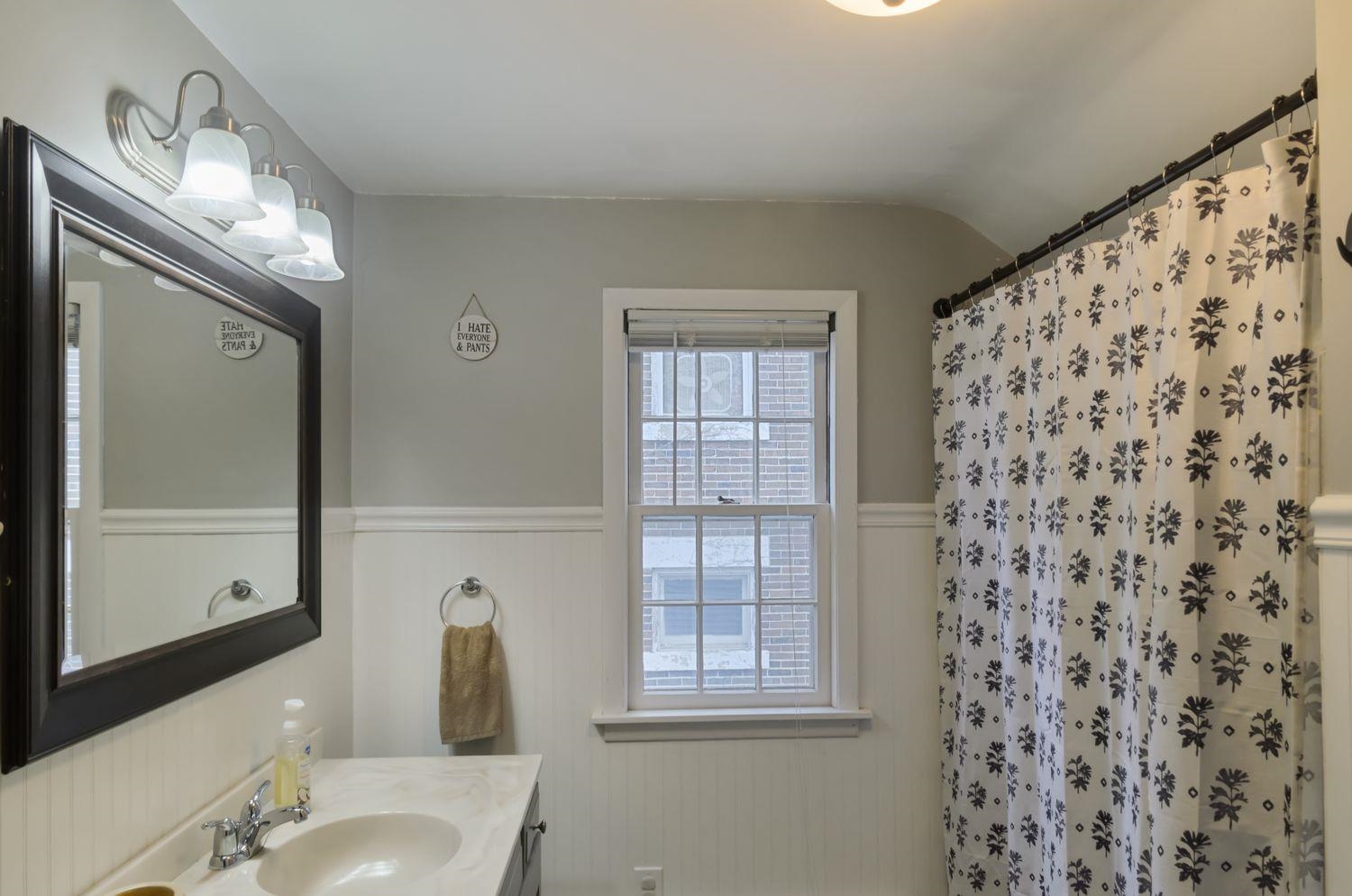 736 East 3rd Street Dixon, IL 61021 - Photo 16 of 29 a bathroom with a sink a mirror and a shower