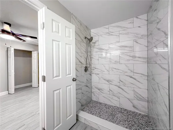 a bathroom with a shower