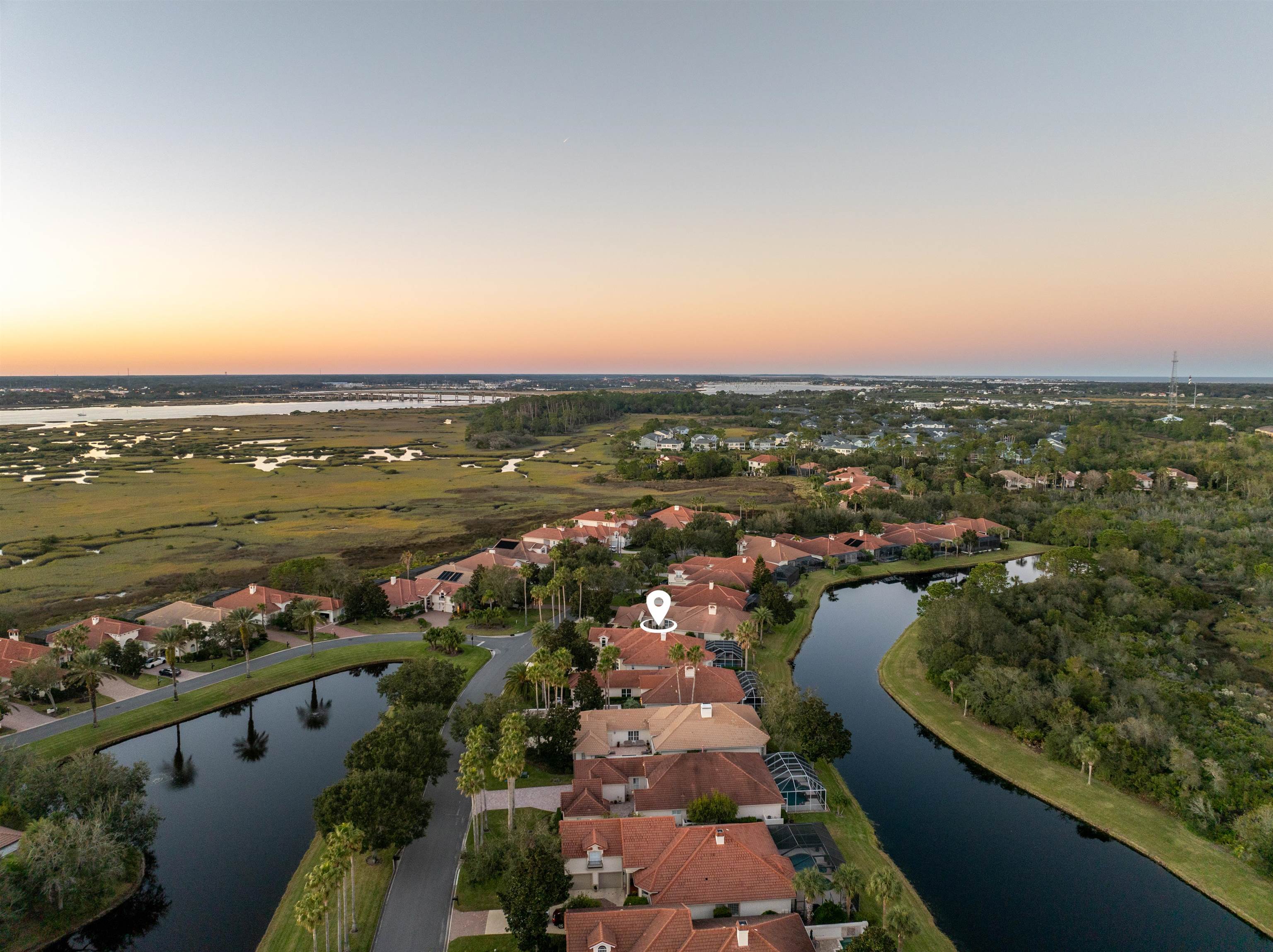314 Fiddlers Point Drive St. Augustine, FL 32080 - Photo 52 of 54 an aerial view of city and lake