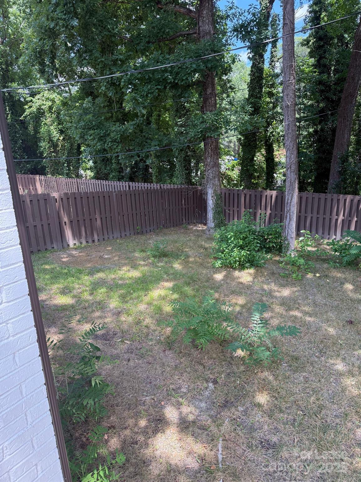 705 Oakshade Avenue Kannapolis, NC 28083 - Photo 2 of 21 a view of a backyard with a trees and wooden fence