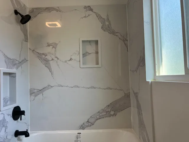 a bathroom with a shower