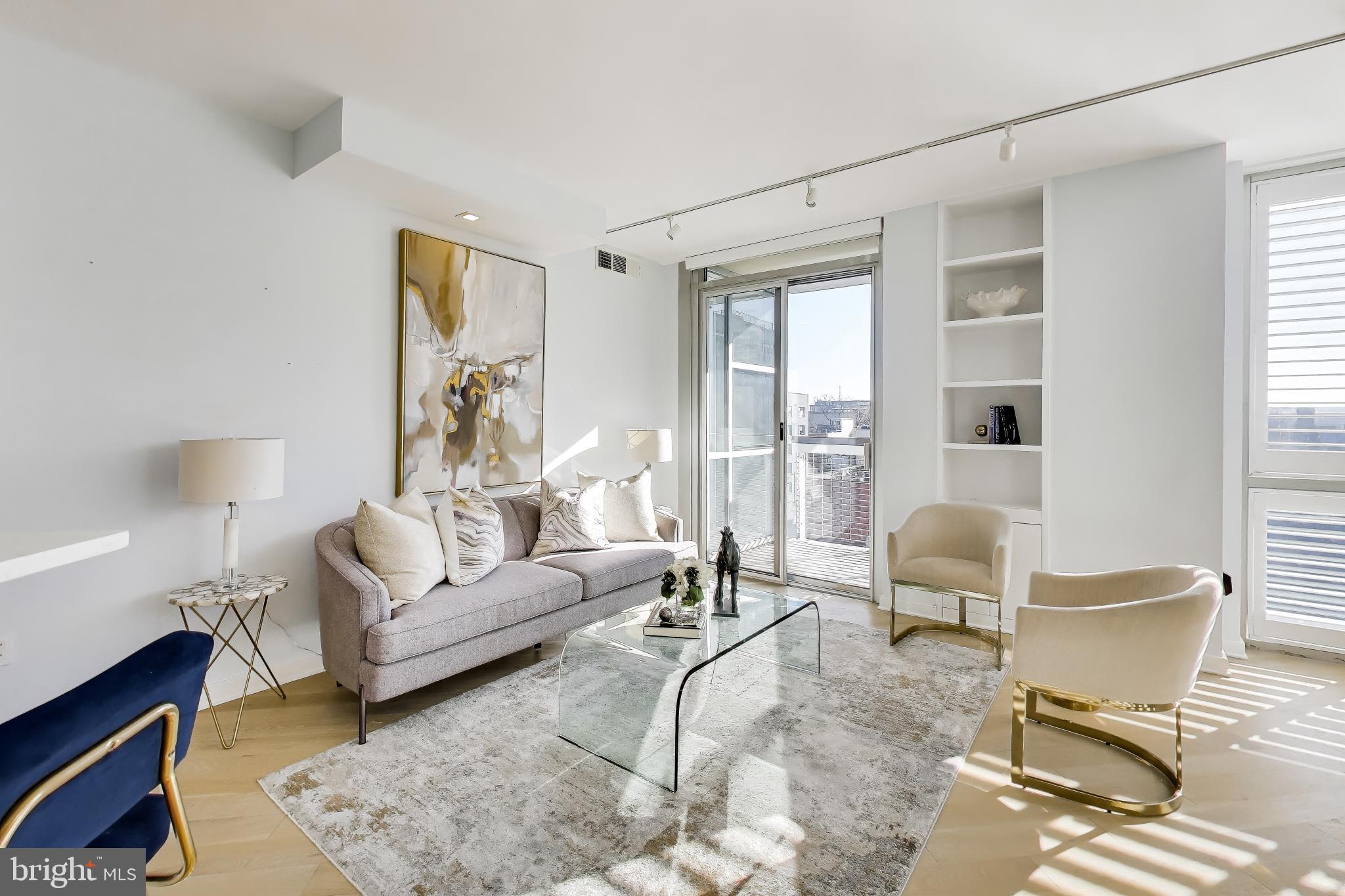 1300 13th Street Northwest, Unit 601 Washington, DC 20005 - Photo 5 of 35 Bright open living space with two balconies