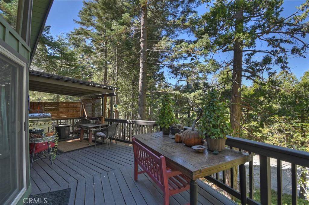 158 Golf Course Road Lake Arrowhead, CA 92391 - Photo 36 of 75 a view of balcony with furniture and wooden deck