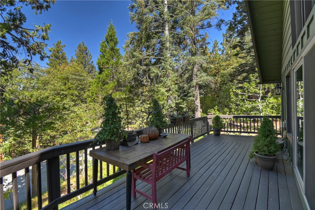 158 Golf Course Road Lake Arrowhead, CA 92391 - Photo 38 of 75 a view of a balcony with wooden floor
