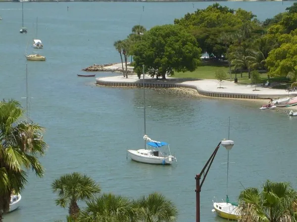 a view of a lake from a balcony