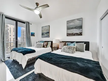 a view of a city with tall buildings