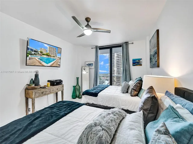 a view of a city with tall buildings