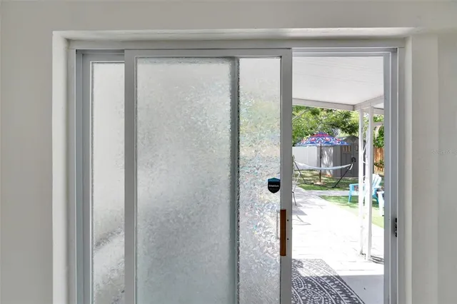 a view of a porch with furniture