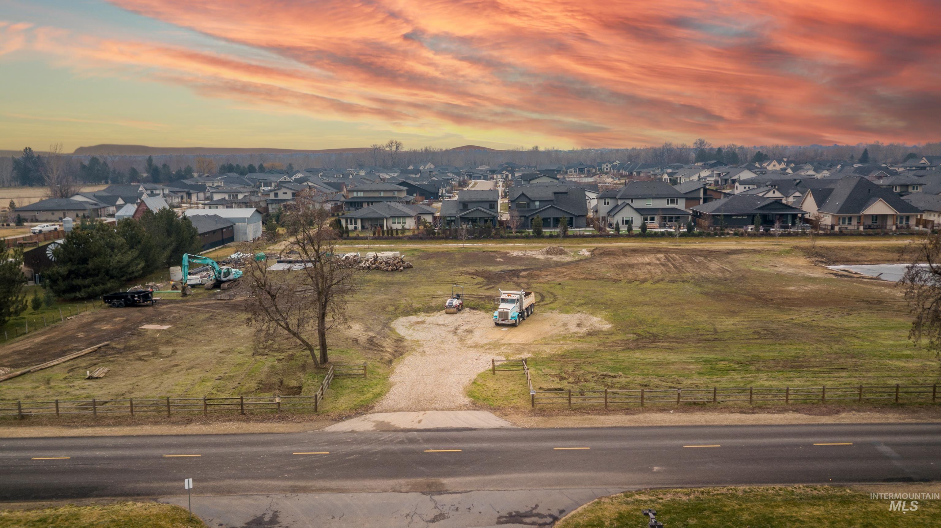Tbd West Moon Valley Road Eagle, ID 83616 - Photo 3 of 8 Aerial view at dusk of a residential view