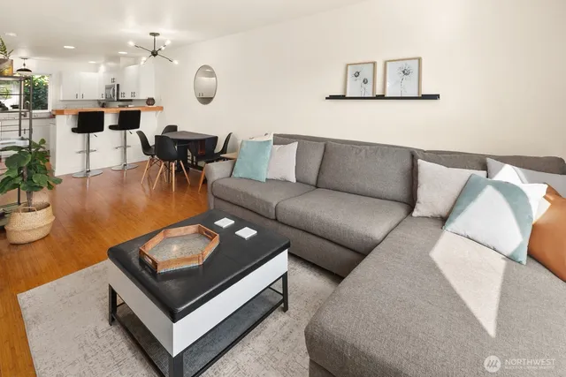 a living room with furniture