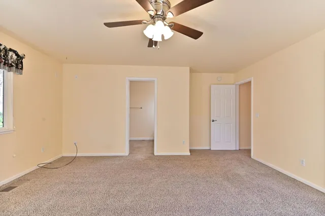 a view of a backyard with a garden