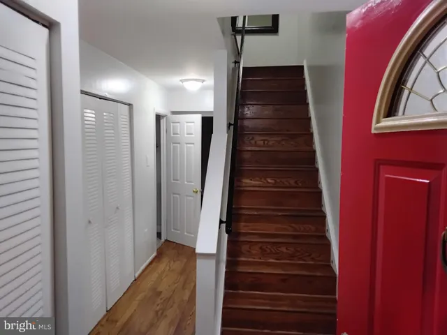 a view of hallway with stairs