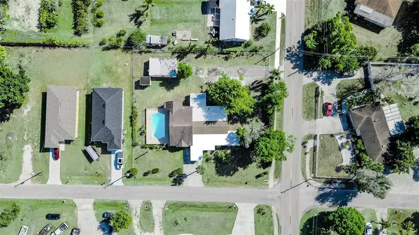 an aerial view of multiple house
