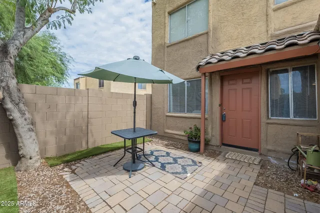 a table and chairs in a house