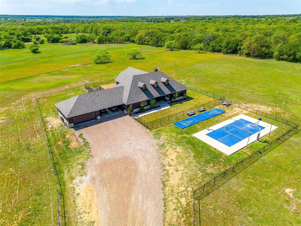 a view of a lake with a big yard