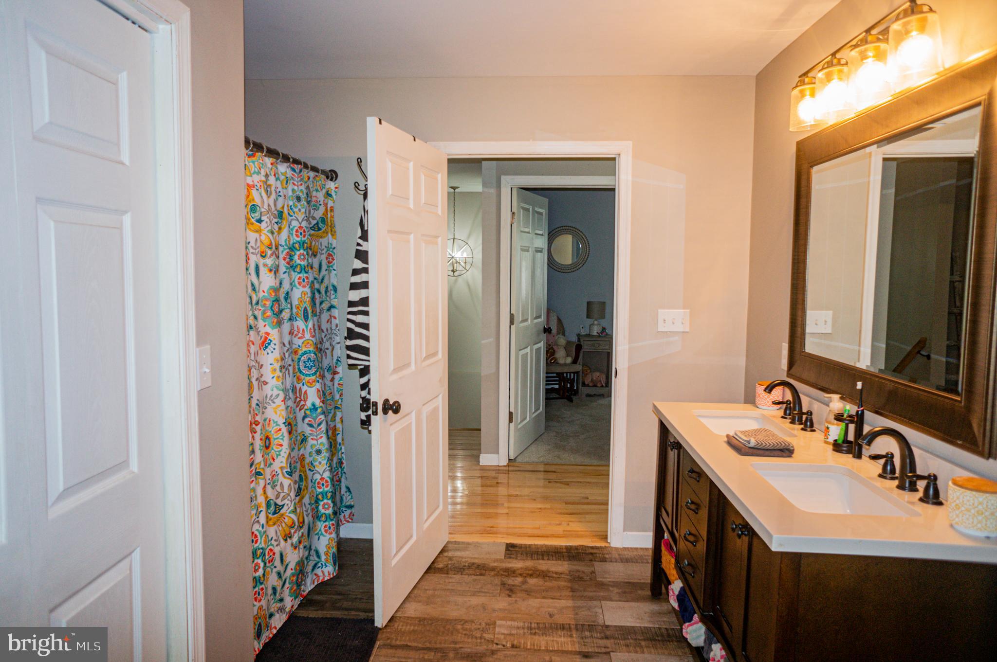 988 Kratz Road Glen Rock, PA 17327 - Photo 56 of 97 a bathroom with a sink a mirror and shower