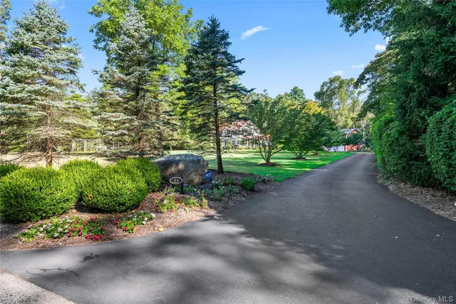 a green field with lots of trees in the background