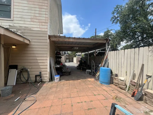 a view of a house with a patio