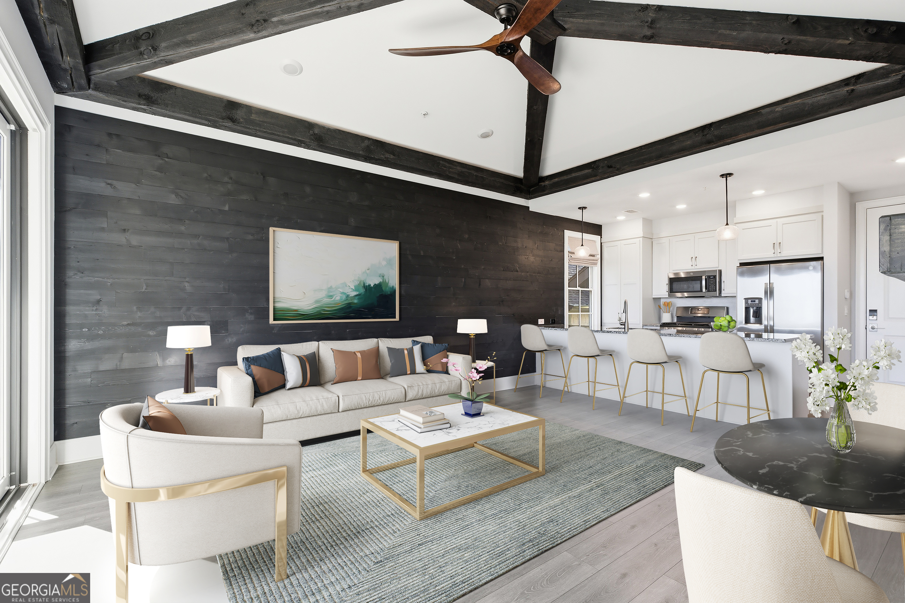 17 Cottage Lane, Unit 202 Toccoa, GA 30577 - Photo 13 of 43 a living room with furniture and a chandelier