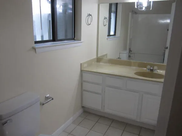 a view of a small space with a window