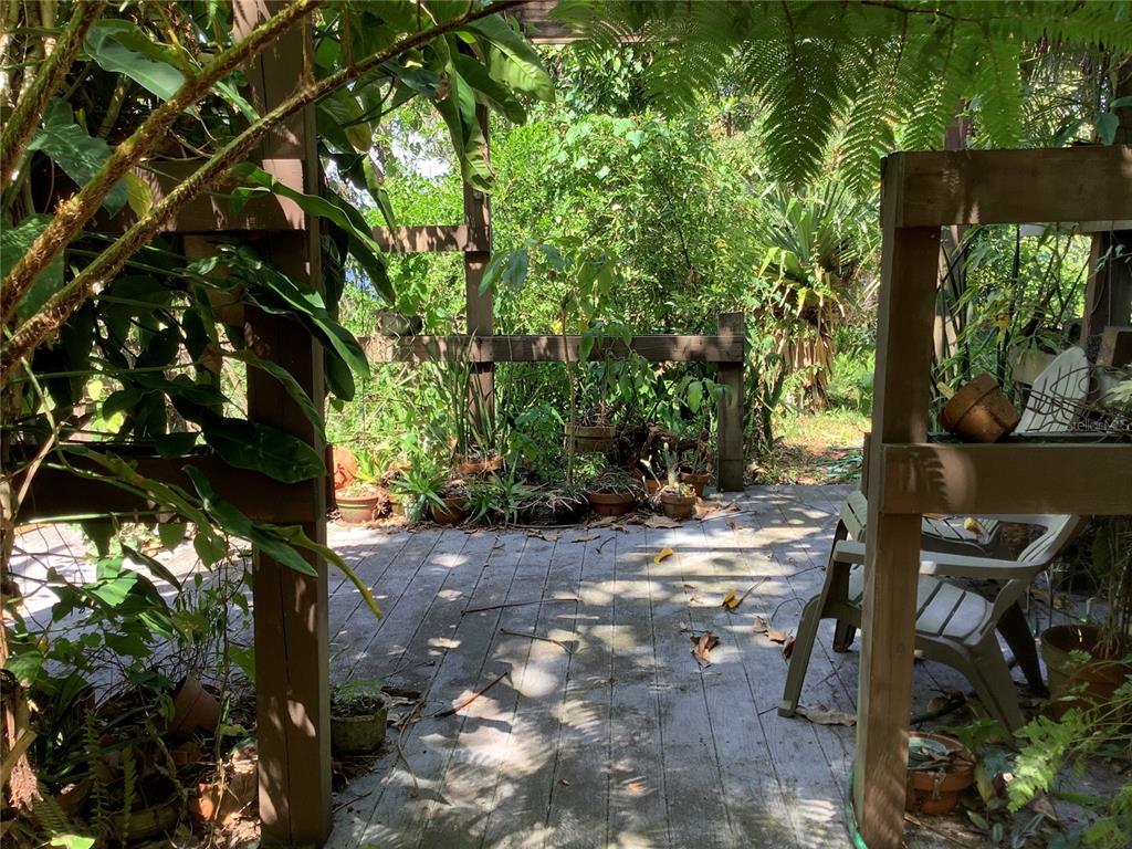 16921 Crawley Road Odessa, FL 33556 - Photo 29 of 33 a view of a patio with table and chairs under an umbrella