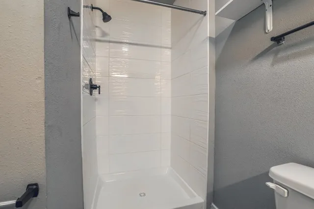 a bathroom with a shower