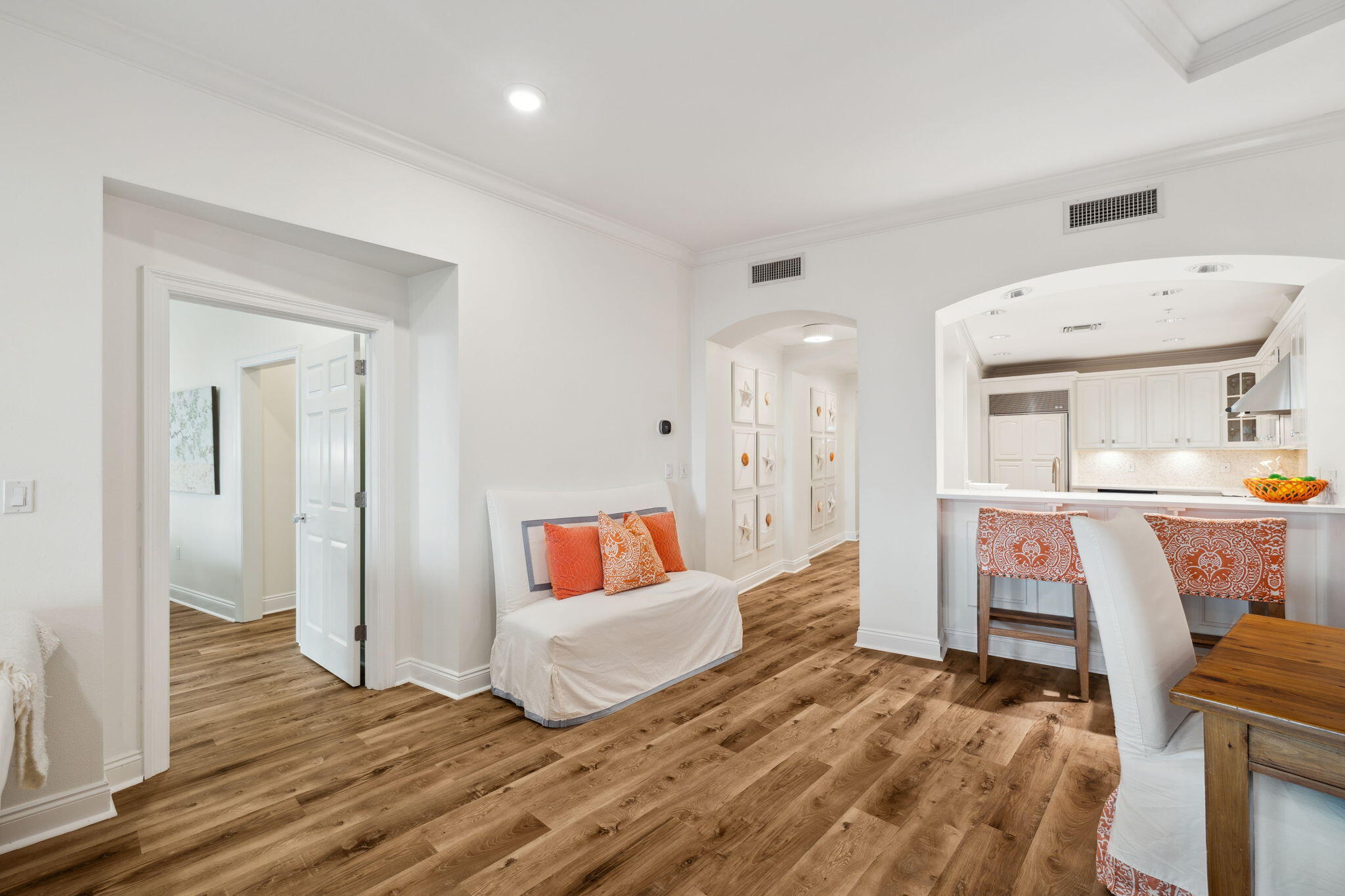 56 Blue Mountain Road, Unit B105 Santa Rosa Beach, FL 32459 - Photo 24 of 98 a living room with furniture and a wooden floor
