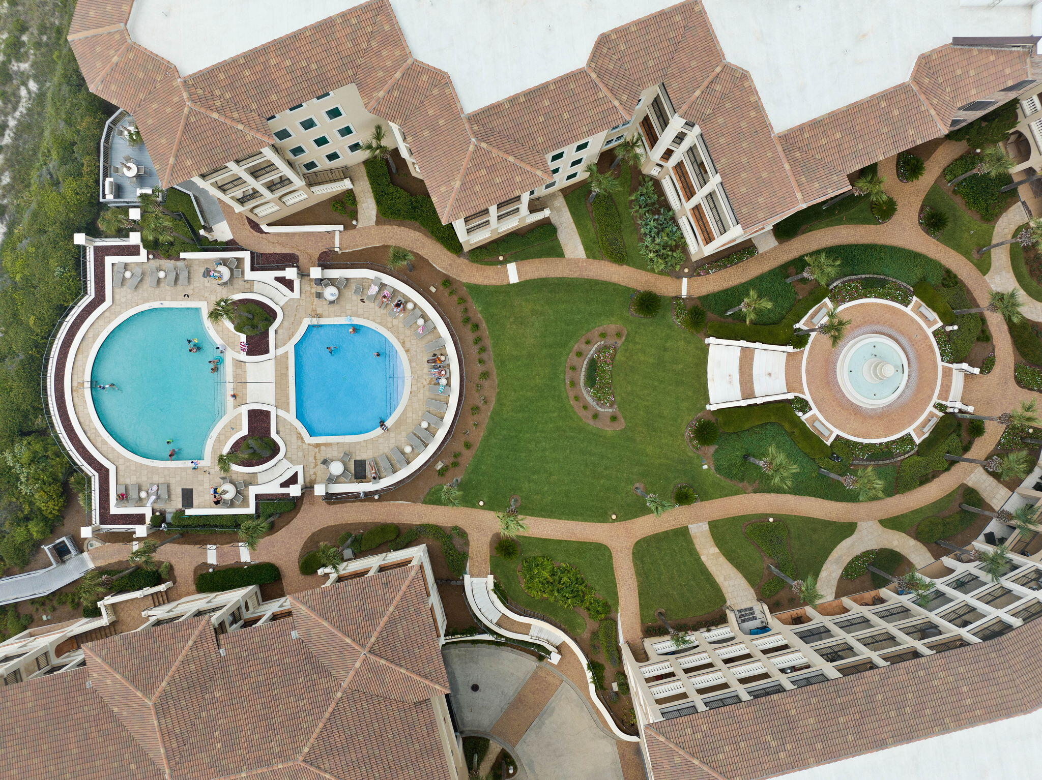 56 Blue Mountain Road, Unit B105 Santa Rosa Beach, FL 32459 - Photo 3 of 98 an aerial view of a house with swimming pool and tennis court