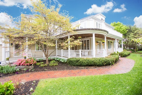 5 Hewins Farm Road Wellesley, MA 02481 - Photo 2 of 18 a front view of a house with garden