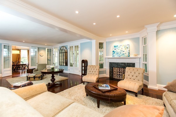 5 Hewins Farm Road Wellesley, MA 02481 - Photo 7 of 18 a living room with furniture and a fireplace