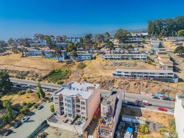 an aerial view of a city