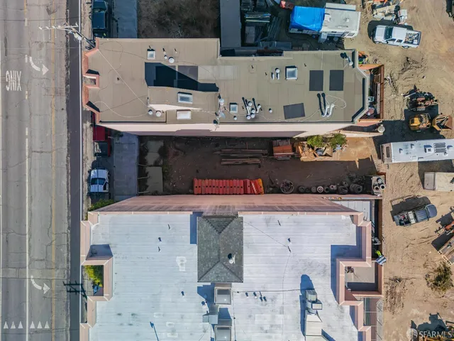 a view of a city and ocean view