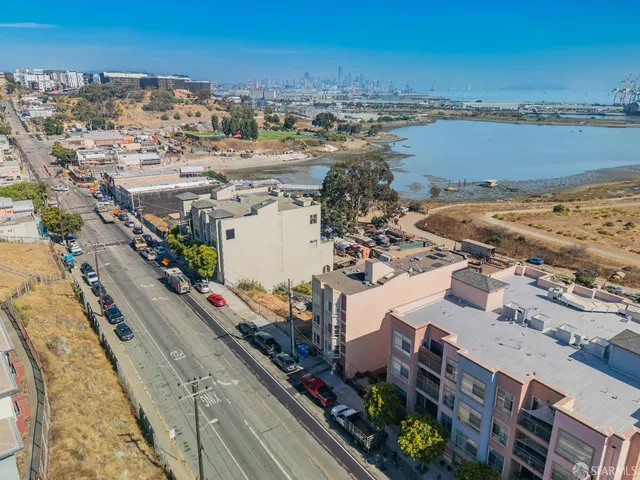 a view of city and ocean